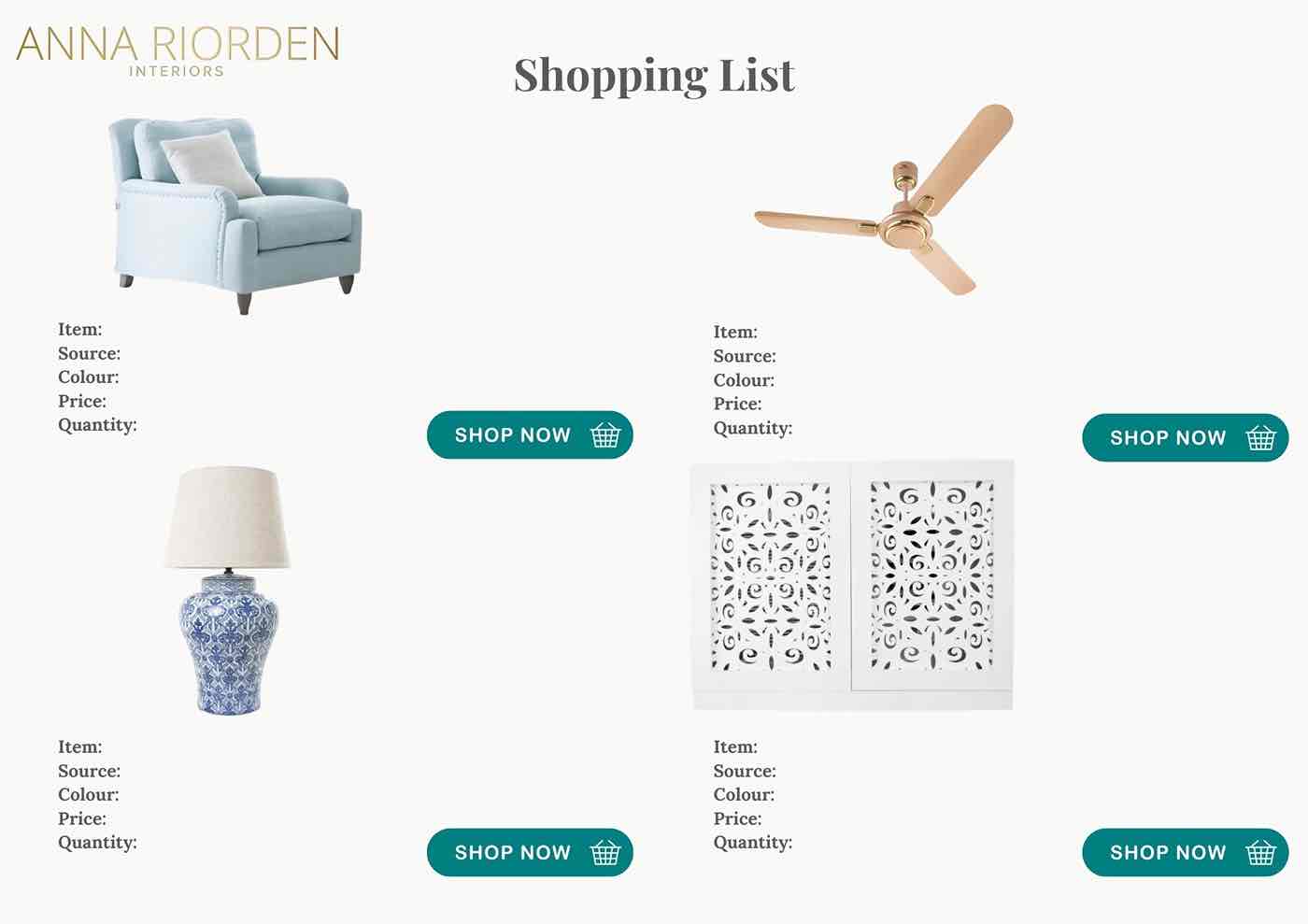 Curated Shopping List